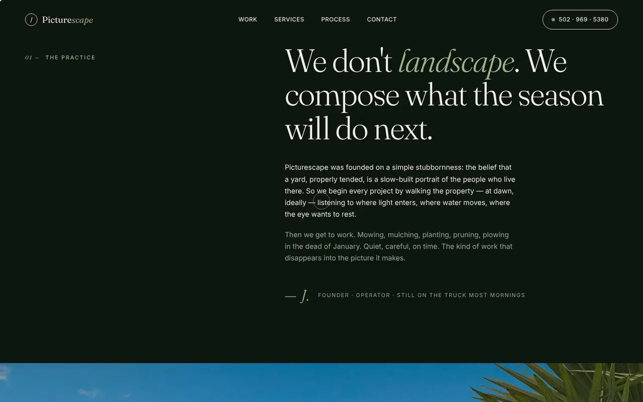J's Picturescape website: studio philosophy section