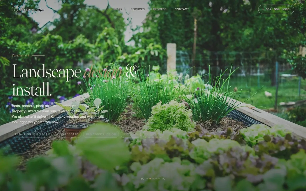 J's Picturescape website: landscape design service